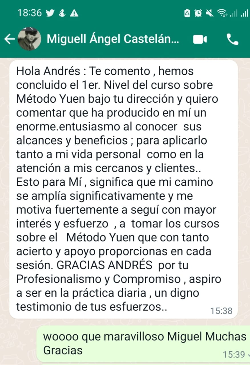 Testimonio alumno Método Yuen Andrés